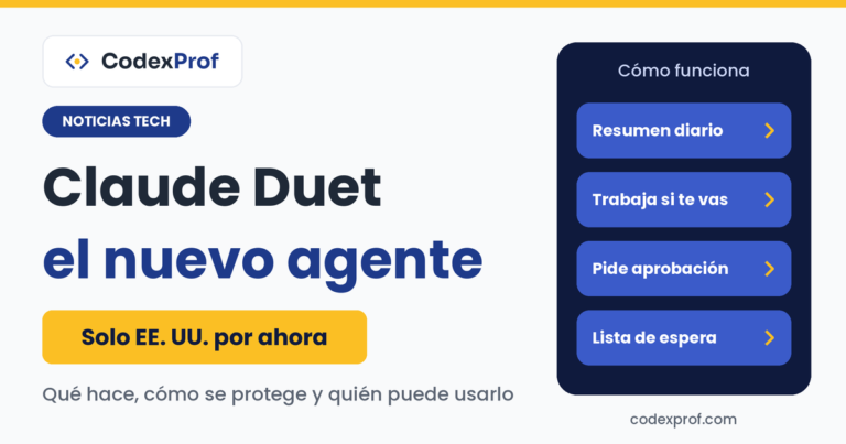 Claude Duet, el nuevo agente de Anthropic: resumen diario, trabaja en segundo plano y pide aprobación, solo en EE. UU. por ahora.