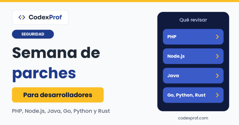 emana de parches para desarrolladores: PHP, Node.js, Java, Go, Python y Rust.